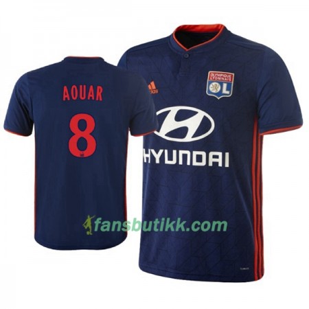 Fotballdrakt Olympique Lyonnais Houssem Aouar 8 Bortetrøye 2018-2019 Kortermet